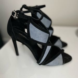 Zara black and blue cross cross shoes size 38